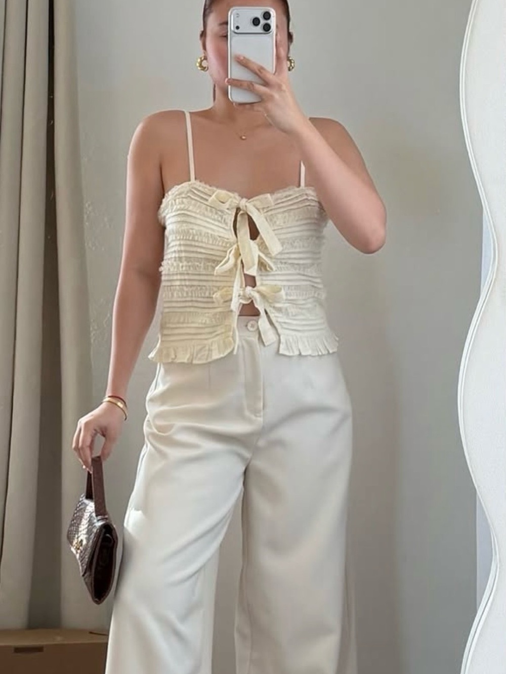 Zara Cream Ruffle Tank